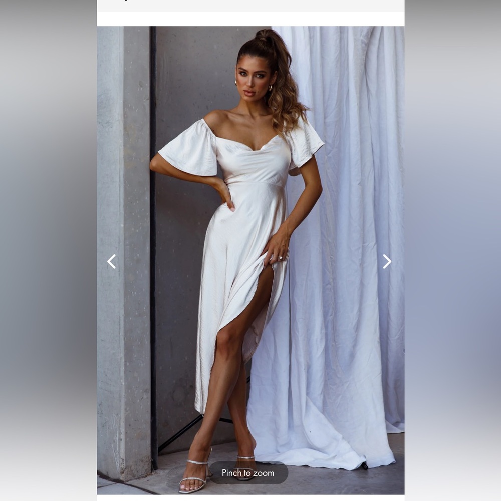 Grayson tied back asymmetrical midi dress